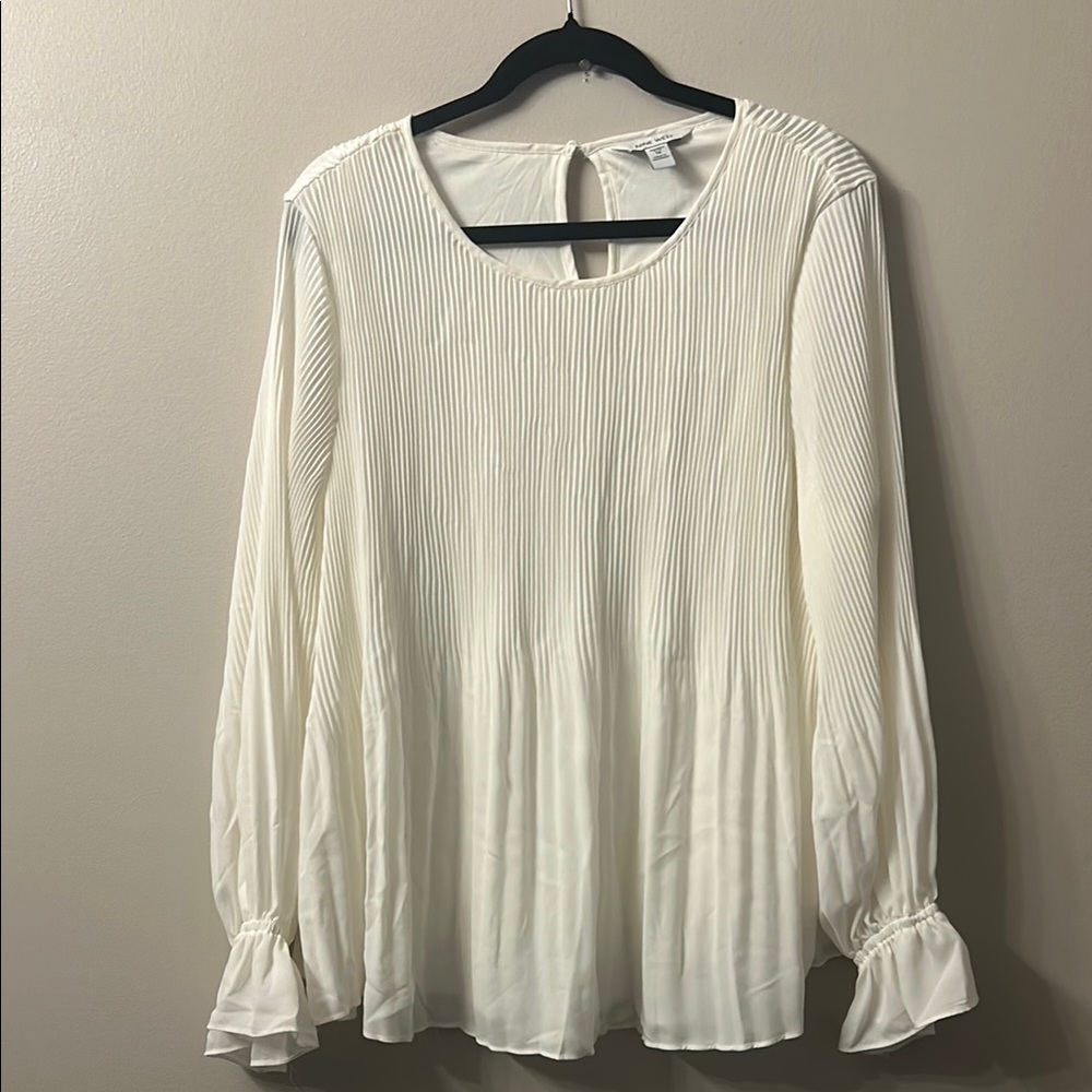 Nine West White Puff Sleeve Blouse